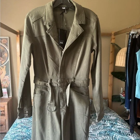 Paige Jolie Longsleeve Cotton Blend Jolie Jumpsuit Size 2 - Picture 3 of 8